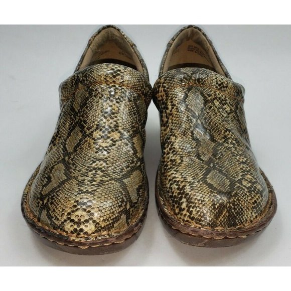 Born b.o.c Womens 7.5 M Snake Print Clog Loafer Slip On Shoes - Picture 4 of 9